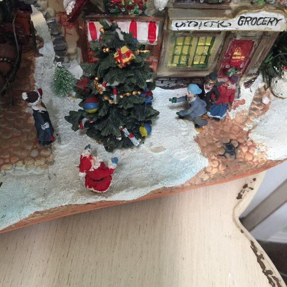 Vintage Victorian Village Fiber Optic Christmas Scene Village Display w/Original - Picture 8 of 11